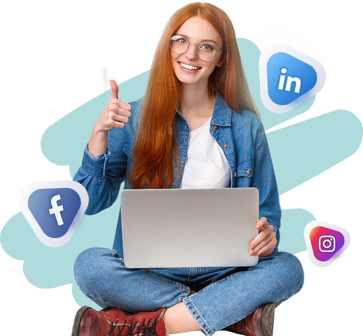 Job seeker with laptop